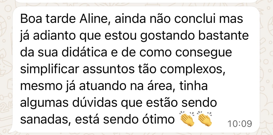 Depoimento de aluna do Operação Análise Previdenciária