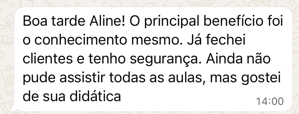 Depoimento de aluna do Operação Análise Previdenciária